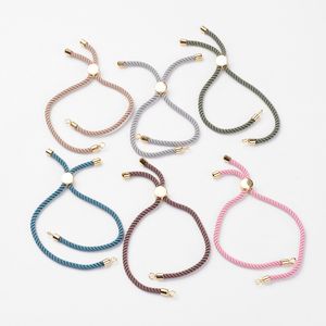 Wholesale on a cord connector bracelet resale online - 10pcs Nylon Twisted Cord Bracelet DIY Connector Charms Bracelets Adjustable Rope Chain Accessories Whole