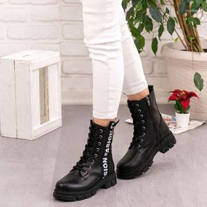 Wholesale stylish black boots for sale - Group buy Boots Mike Black Female Skin Winter Season Stylish Casual And Comfortable Clothing Insole Hand Zipper Heels Lace Up1