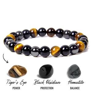Wholesale women natural health resale online - Natural Black Obsidian Hematite Tiger Eye Beads Bracelets Men for Magnetic Health Protection Women Soul Jewelry