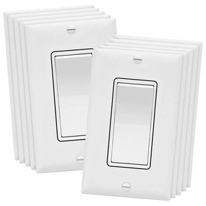 smart 3 way light switch großhandel-Smart Home Control Dekorateur Paddel Rocker Lichtschalter mit Wandplatte Einzelne Pol oder Drei Wege Draht Erdungsschraube