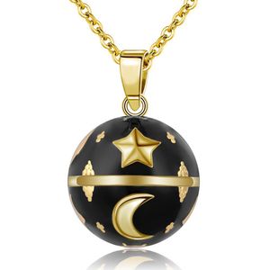 Eudora Harmony Black Bell Ciąża Ball Wisiorek Księżyc Star Design Muzyczny Kula Naszyjnik Dla Kobiet Biżuteria N14NB308