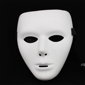 белая маскарадная маска полная оптовых-Джаббооккеез простое белое лицо Полная маска для Хэллоуина Masquerade Drama Party Party Hip Hop Ghost танца выступления реквизиты Phjk2105