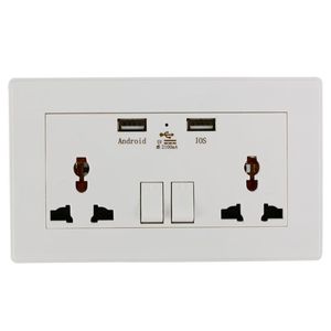 Wholesale uk usb plug charger for sale - Group buy Smart Power Plugs Universal mA Wall Socket Dual USB Plug Switch Charger Electric Outlet Adapter Support US UK EU Standard