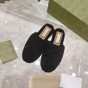 yün malzemesi toptan satış-Tasarımcı moda son kadın terlik sandalet ithal yün malzeme lüks özel logo yumuşak ve rahat