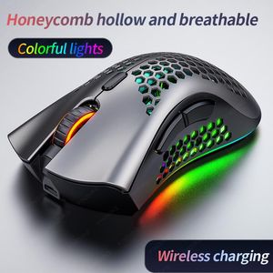 Wholesale lightweight computer resale online - Mice Silver Carving A3 Wireless Mouse Rechargeable Silent Office Game Computer Lightweight Hollow RGB Lighting