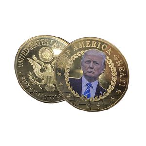matbaaya bas toptan satış-Trump Amerika Tutmak Büyük Hatıra Para El Sanatları Rozeti Metal Renkli Baskı Ticaret Madalyası