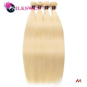 24 26 28 пучков оптовых-Человеческие волосы для волос Silkswan прямые пучки медоносные колокольчики дюйма бразильские реми