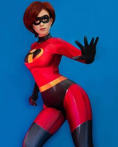 monos de superhéroes al por mayor-3D impreso rojo elastigirl superhéroe cosplay niños adulto traje traje traje halloween party emmentsuits