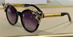 Moda pop Sunglasses Vivy Cat Eye Ramka z odpinanym metalowym kryształowym wiązkami dekoracyjnymi przesadnym i niskim stylem UV400 Soczewki