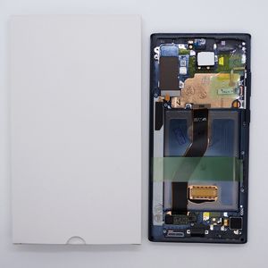 Samsung Galaxy Note Plus N975 Amoledスクリーンデジタイザアセンブリのフレームブラック付き携帯電話のタッチパネルLCDディスプレイ