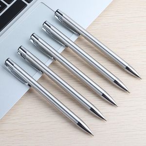 Ballpoint Pens Metal Press Ball Point Pen roestvrij staal G2 Vul Oily Business Schoolbenodigdheden Briefpapier Pen