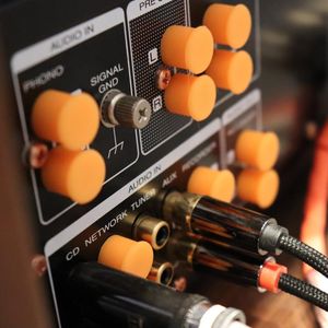 audio-receiver großhandel-Smart Power Plugs Pack RCA Socket Schutzstaubabdeckung geeignet für AV Empfänger OFC Farb Audio High End
