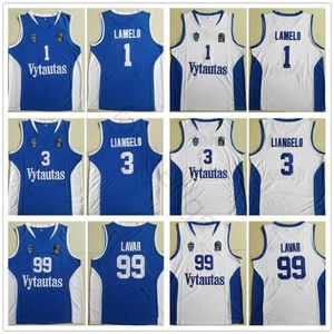 ncaa mix achat en gros de NCAA en gros Lituanie Vytautas Jersey à billes Lamelo Liangelo Blue Blanc cousu Lavar Ball Ballon Basketball Jerseys Mélanger