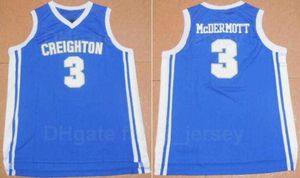 kolej basketbol takımı logoları toptan satış-Creighton BlueJays Koleji Doug McDermott Jersey Üniversitesi Basketbol Takımı Renk Mavi Nakış ve Dikiş Logosu Nefes Saf Pamuk En Kaliteli Satışa