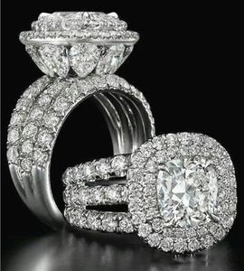 2021 Victoria Wieck Luksusowa biżuteria Pierścienie Sterling Silver Pear Cut Sapphire Emerald Multi Gemstones Wedding Bridal Ring Set