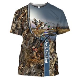 alan giyim toptan satış-Üst Erkekler Tshirt Tatil D Baskı Vahşi Hayvanlar Mallard T Gömlek Kadın O Boyun Hound Reed Side Hunt Oyunu Cosplay Giyim Gizle