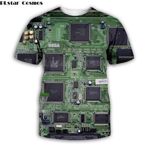 mens camisa mangas compridas t venda por atacado-Mens camisetas Cosmos Chip Eletrônico Hip Hop D Cópia Completa Verão Verão Manga Curta Tee