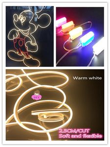 lam-led. großhandel-Streifen V LED Silikon DIY Zeichen Wörte Neonlicht IP68 Wasserdichte Flexible Artikel Lame Warmweiß Weihnachtsbeleuchtung Streifen cm