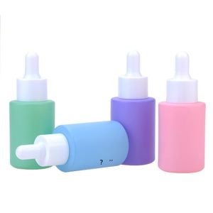 New Macaron color glass dropper bottle for essential oil perfume ml oz cosmetic containers portable refillable travel by sea RRE10872