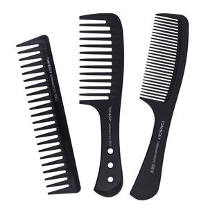 erkekler için sakal set toptan satış-Saç Fırçalar Kolu Kavrama Büyük Diş Detangling Kıvırcık Tarak Arka Kafa Styling Sakal Yağ Erkekler Kuaförlük Geniş Diş Seti Hediye