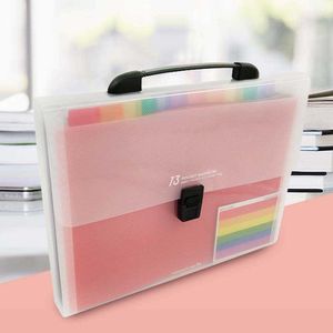 Portable Accordion File Folder Office Document Briefcase Bags Hot 13 Pockets Expanding Files Folder A4 Expandable File Organize on Sale