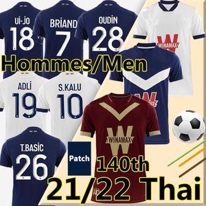 fc t gömlek toptan satış-21 FC Girondins Bordeaux Yıldönümü Futbol Formaları Adli Briand Oudin S Kalu T BASIC Maillot de Erkekler T Shirt Çocuklar