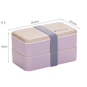 essen erwärmung großhandel-Doppelschicht Lunchbox Tragbare Umweltfreundliche isolierte Nahrungsmittelbehälter Lagerung Bento Boxen mit Warmbeutel RRE9506