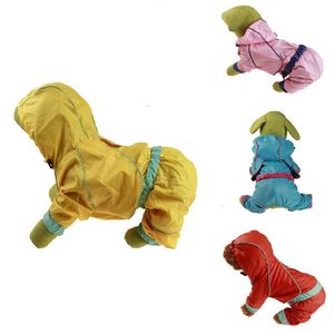 Odzież psa Hoomall Odzież przeciwdeszczowa PU Wodoodporna mała średnia kurtka z kapturowymi dostawami Pet plus rozmiar dla dużych psów