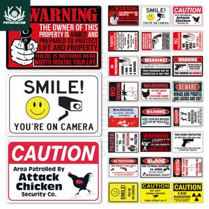 des panneaux d'avertissement étain achat en gros de Panneau d avertissement drôle Panneau en métal décor mural pour homme cave poulet coopérer sans intrusion x0726