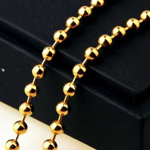 2 mm Gold Tone High Quality Stainless Steel Ball Bead Chain Necklace Fashion Jewelry Dog Tags Chain Keychain G0913