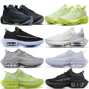 2021 Zoom Zooms Schoenen Double Stacked Mannen Vrouwen Outdoor Trainers Barely Volt Black Gray Mens Womens Sports Sneakers