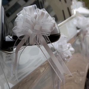 Wholesale large car bows for sale - Group buy 10pcs White silver pink Extra large snow yarn Pull Bow ribbon for Gift Packing Party festive Wedding Car door handle Decoration Y0228