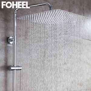 tuyauterie de douche achat en gros de Foheel pouce tête carrée chromé de plafond pleuf en acier inoxydable head head heads