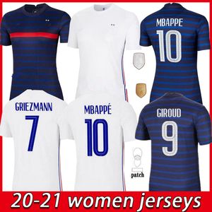 женщины французские оптовых-Женщины футбол Джерси Франция Maillots Football Maillot Equipe de French Benzema MBappe Griezmann Kante Pogba