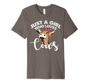 camisa da menina da vaca venda por atacado-Vaca impressão e vaca bonito apenas uma menina que ama as vacas premium camiseta