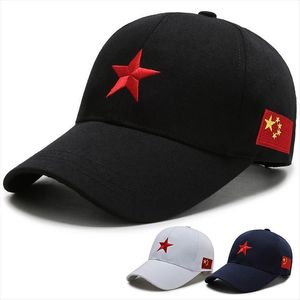中国の国旗野球帽の5つ星中国の骨ブリム帽子刺繍ユニセックスカスケートファッションカジュアル