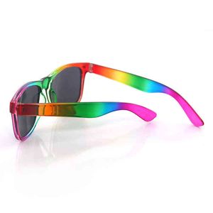 Unisex rainbow frame sunglass custom colorful sun glass bone conduction pride sunglass