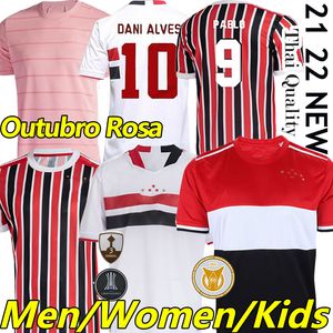 21 Sao Paulo Soccer Jerseys Outlubro Rosa Brenner Pato Pablo Dani Alves São Paulo Camisa de Futebol Men Wome Kids Kits Vest Keeper Voetbal Shirt Uniform