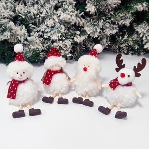 ingrosso ornamenti ragazza-Decorazioni natalizie Babbo Natale Bambola Snowman Bambola Peluche Angelo Girl Pendente Ciondolo Albero di Natale Ornamenti W