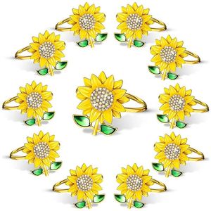 Napkin Rings Ring Sunflower Holder Adornment For Wedding Dinner Party Mother S Day Birthday