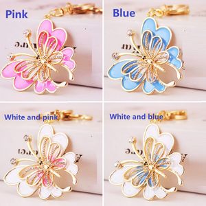 ingrosso insetti portachiavi-Bling Bling Crystal Keychains Butterfly Pendant Metal Keychain Insects Butterfly Catena portachiavi in metallo Portachiavi Regalo