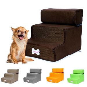 Wholesale small foldable steps for sale - Group buy Dog Houses Kennels Accessories House Bed Foldable Pet Stairs Steps Anti slip Ladder Jump For Small Dogs Puppy Cat Supplies