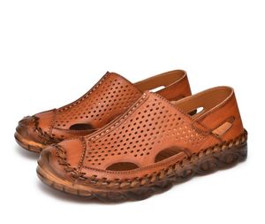 ingrosso ragazzi sandali di cuoio-Pantofole per sandali da uomo in pelle da uomo di alta qualità Scarpe casual Estate Spiaggia da uomo Sandalo Sandalo Sandalo Boys Scarpe da ginnastica