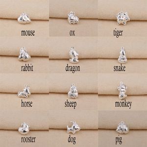 S925 sterling silver Chinese Zodiac Animals pendant charms for kids women fashion jewelry components