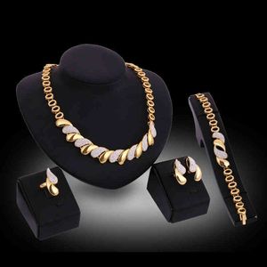 Saudi K Gold Plated Dubai Multi Wedding Gift African bridal necklace jewelry set women