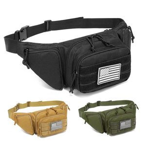 Outdoor Bags Tactical Waist Bag Gun Holster Molle Military Combat Fanny Pack Utility Nylon Shoulder For Hunting Camping