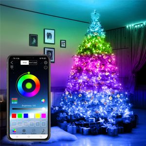 5M M M USB Fairy String Lights Music Sync Colour RGB LED Strip Bluetooth APP Control Copper Wire Strings christmas party wedding Outdoor Decoration In Stock