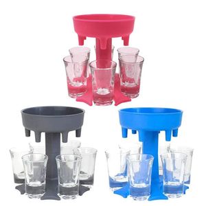 Wholesale drinking games with shots for sale - Group buy 6 Shot Wine Dispenser Holder Bar Tool Carrier Caddy Liquor Party Drinking Games Cocktail Champagne Beer Quick Filling With Retail Box