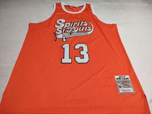 ruh forması toptan satış-Özel Retro Musa Malone St Louis Basketbol Forması Spiritleri Turuncu Dikişli Herhangi Bir Adı Sayı Boyutu S XL