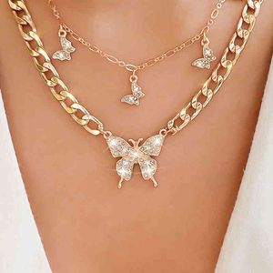 gemas de regalo al por mayor-2021 Moda Mariposa Collar para Mujeres Joyería de oro Corazón Gema Perlas Collares Artículos enteros Regalos Girl